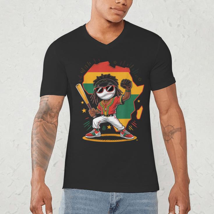 Baseball History Month For Boys Men's V-Neck T-Shirt