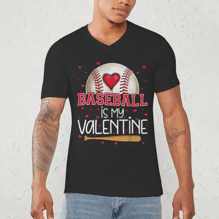 Baseball Is My Valentine Valentines Day Men Boys Kids Teen Men's V-Neck T-Shirt Baseball Is My Valentine Valentines Day Men Boys Kids Teen Men's V-Neck T-Shirt
