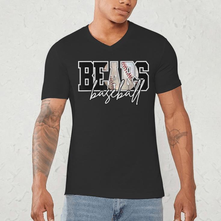 Bears Baseball Mom Game Day School Spirit Bear Pride Men's V-Neck T-Shirt Bears Baseball Mom Game Day School Spirit Bear Pride Men's V-Neck T-Shirt