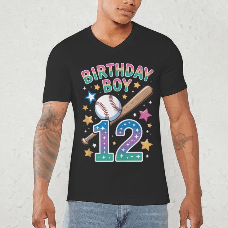 Birthday Boy 12th Birthday Baseball Men's V-Neck T-Shirt