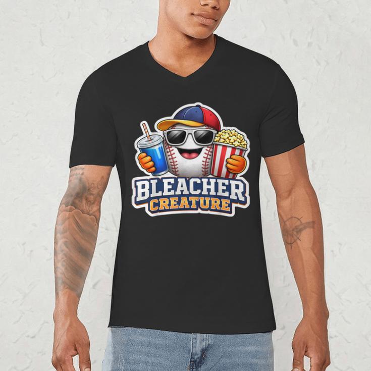 Bleacher Creature Baseball Fan Supporter Game Day Ball Men's V-Neck T-Shirt Bleacher Creature Baseball Fan Supporter Game Day Ball Men's V-Neck T-Shirt