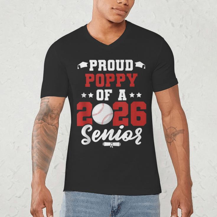 Class Of 2026 Senior Year Baseball Poppy 2026 Graduate Men's V-Neck T-Shirt