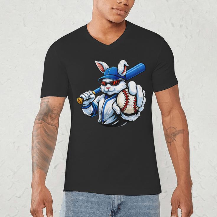 Cool Rabbit Baseball Easter Men Boy Toddler Kid Men's V-Neck T-Shirt Cool Rabbit Baseball Easter Men Boy Toddler Kid Men's V-Neck T-Shirt