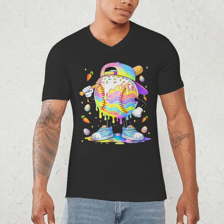 Cute Easter Baseball Ice Cream Boys Girls Kids Men's V-Neck T-Shirt