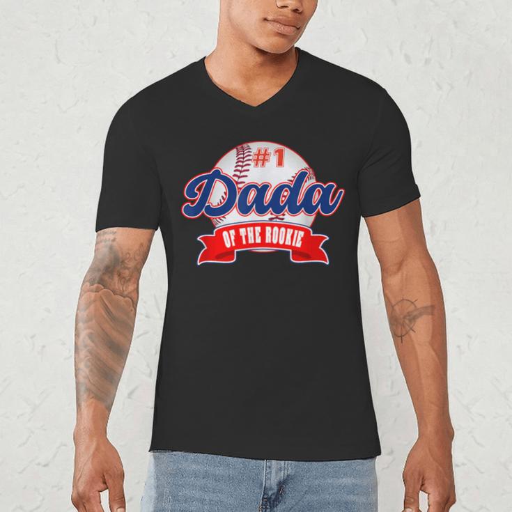 Dada Rookie Of Year 1st Birthday Baseball Theme Matching Men's V-Neck T-Shirt