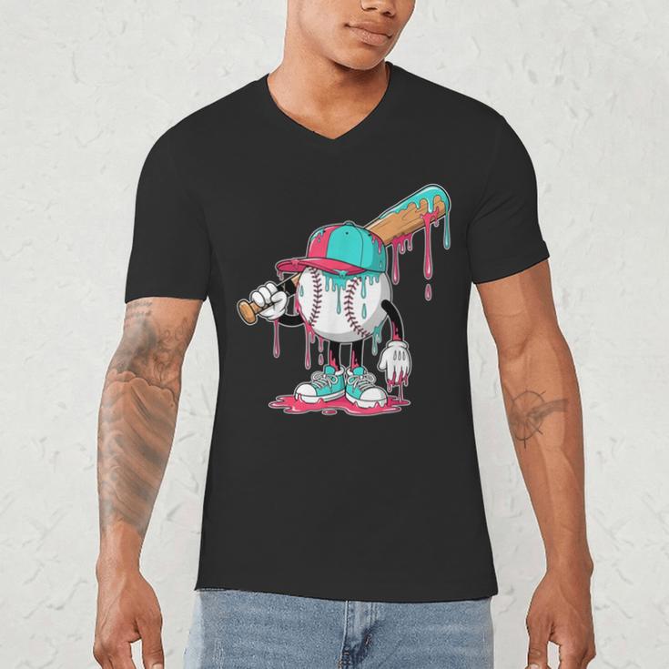 Drip Baseball For Boys Ice Cream Drip Youth Boys Sprinkles Men's V-Neck T-Shirt