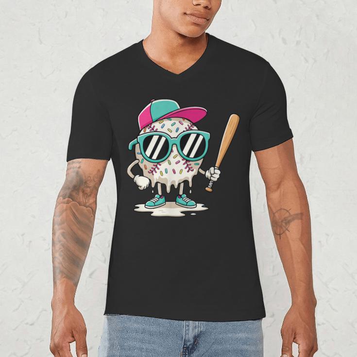 Dripping Baseball Baseball Lover Player Baseballer Men's V-Neck T-Shirt