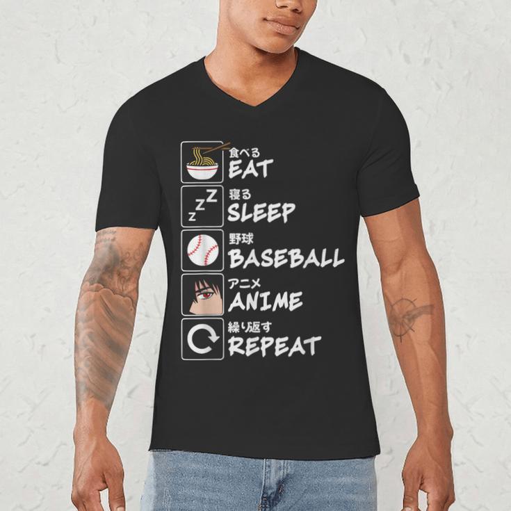 Eat Sleep Baseball Anime Repeat Japanese Otaku Men's V-Neck T-Shirt Eat Sleep Baseball Anime Repeat Japanese Otaku Men's V-Neck T-Shirt