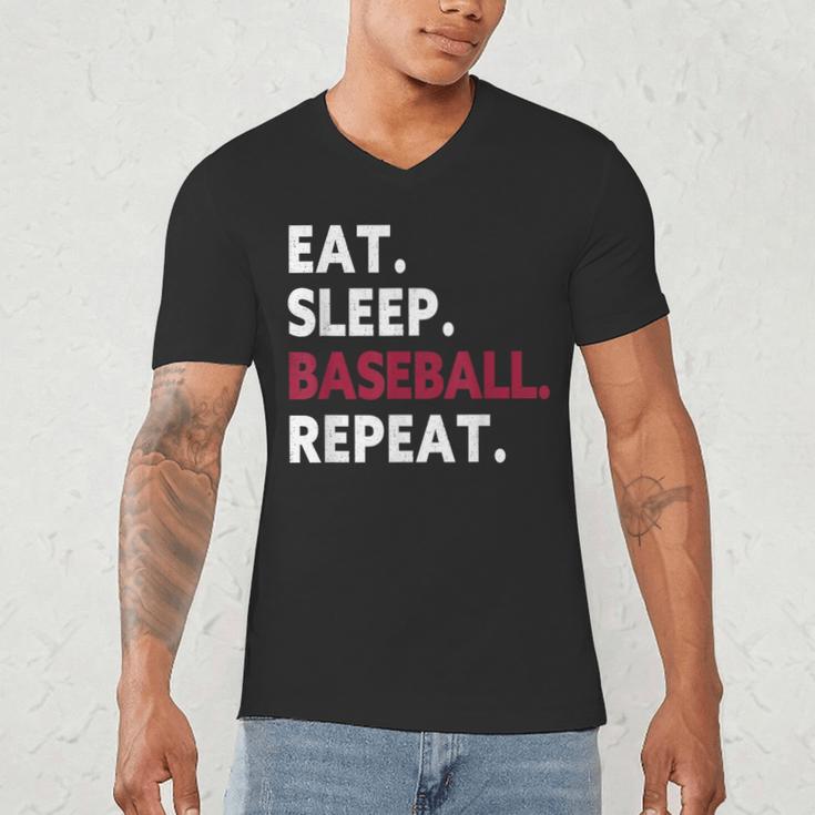 Eat Sleep Baseball Repeat Baseball Player Men's V-Neck T-Shirt