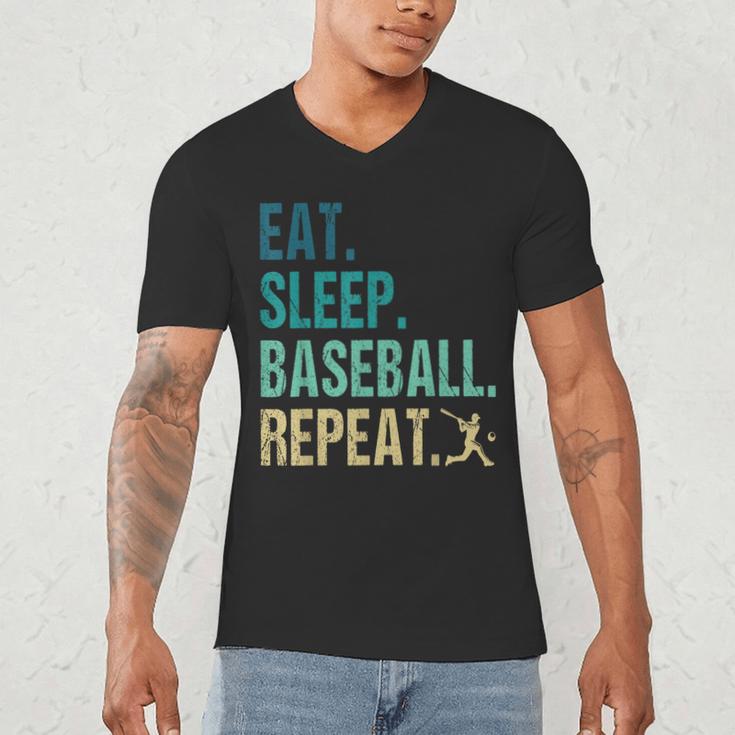 Eat Sleep Baseball Repeat Baseball Player Baseball Men's V-Neck T-Shirt Eat Sleep Baseball Repeat Baseball Player Baseball Men's V-Neck T-Shirt
