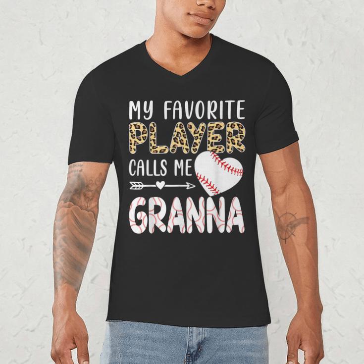 My Favorite Player Calls Me Granna Baseball Leopard Men's V-Neck T-Shirt My Favorite Player Calls Me Granna Baseball Leopard Men's V-Neck T-Shirt
