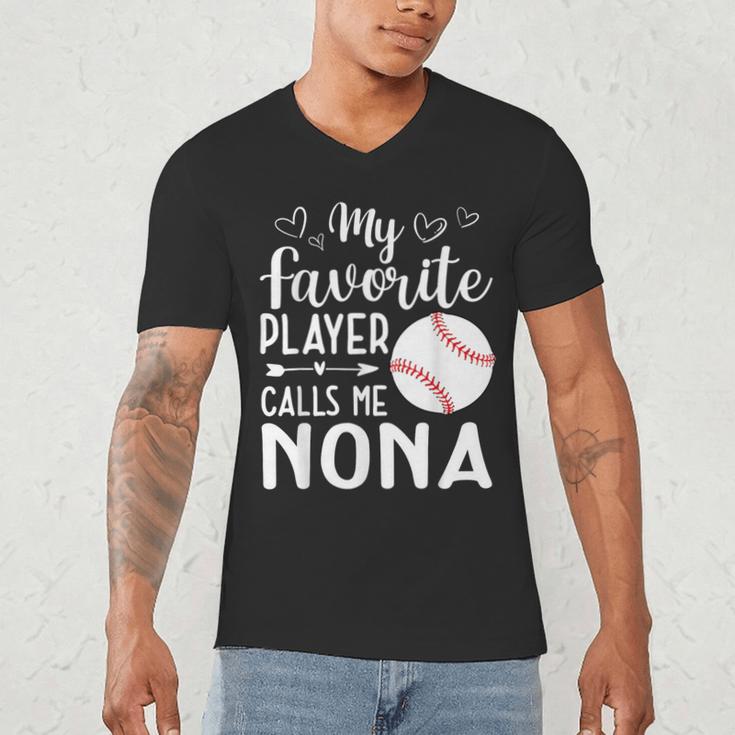 My Favorite Player Calls Me Nona Baseball Player Men's V-Neck T-Shirt My Favorite Player Calls Me Nona Baseball Player Men's V-Neck T-Shirt
