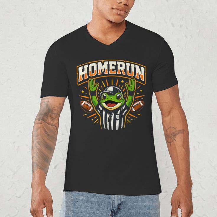 Football Referee Touchdown Baseball Homerun Frog Men's V-Neck T-Shirt Football Referee Touchdown Baseball Homerun Frog Men's V-Neck T-Shirt