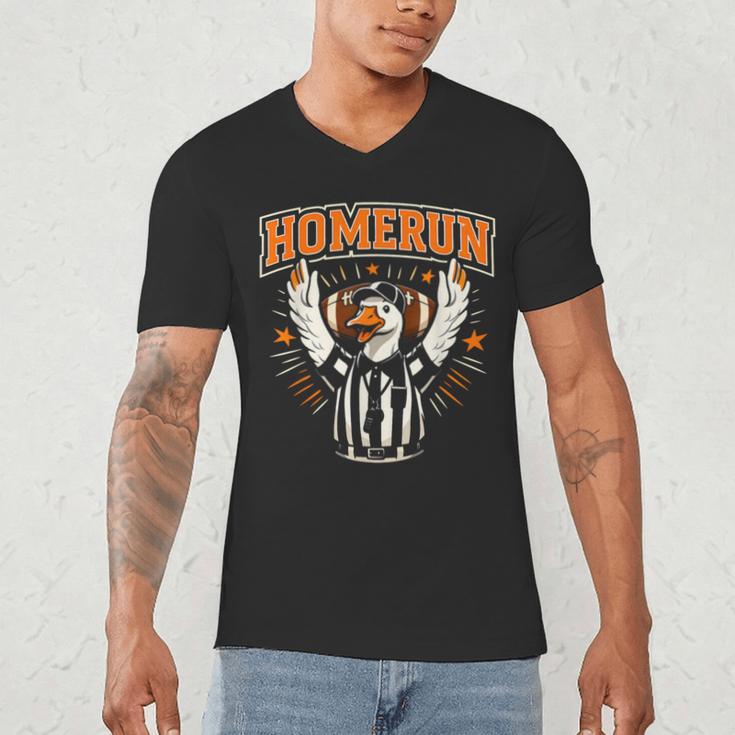 Football Referee Touchdown Baseball Homerun Goose Men's V-Neck T-Shirt Football Referee Touchdown Baseball Homerun Goose Men's V-Neck T-Shirt