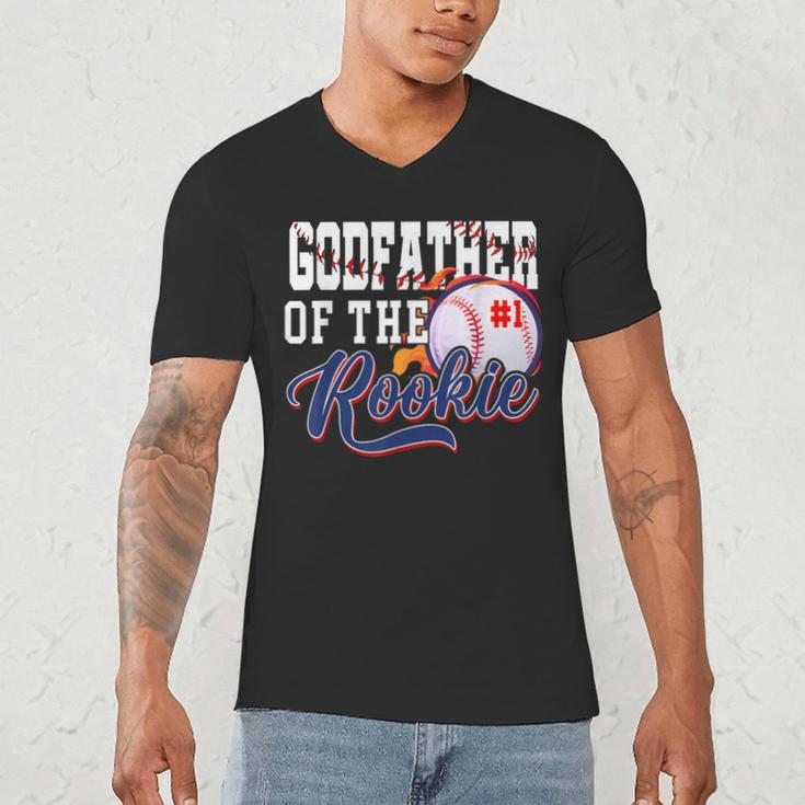 Godfather Rookie Of Year 1st Birthday Baseball Theme Men's V-Neck T-Shirt Godfather Rookie Of Year 1st Birthday Baseball Theme Men's V-Neck T-Shirt