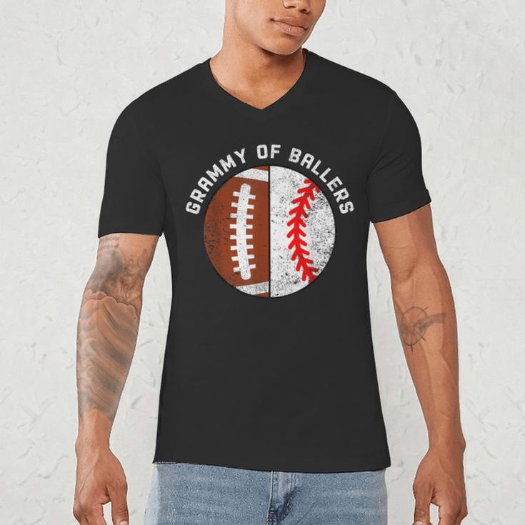 Grammy Of Ballers Football Baseball Grandma Grammy Men's V-Neck T-Shirt Grammy Of Ballers Football Baseball Grandma Grammy Men's V-Neck T-Shirt