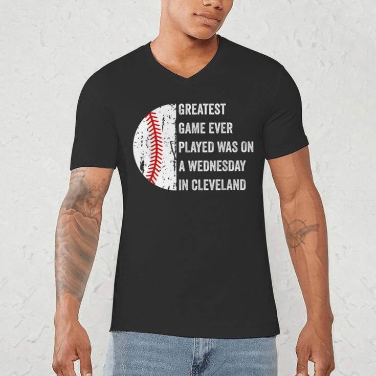 Greatest Game Ever Played Was In Cleveland 2016 Baseball Men's V-Neck T-Shirt Greatest Game Ever Played Was In Cleveland 2016 Baseball Men's V-Neck T-Shirt