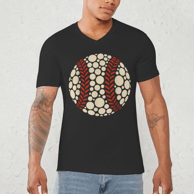 Happy Dot Day Baseball Colorful Polka Dots Boy And Youth Men's V-Neck T-Shirt Happy Dot Day Baseball Colorful Polka Dots Boy And Youth Men's V-Neck T-Shirt
