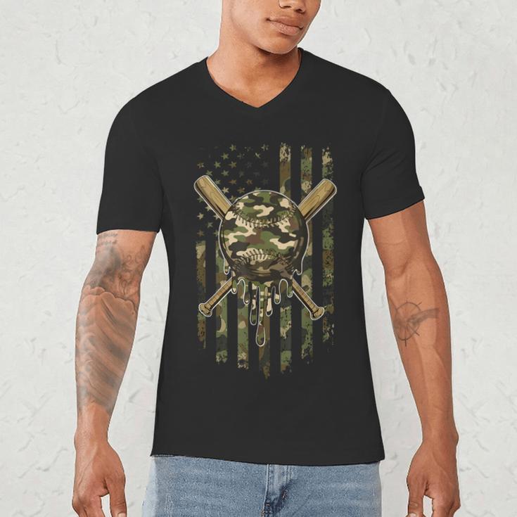 Ice Cream Baseball Drip For Boys Camo USA Flag Camouflage Men's V-Neck T-Shirt Ice Cream Baseball Drip For Boys Camo USA Flag Camouflage Men's V-Neck T-Shirt