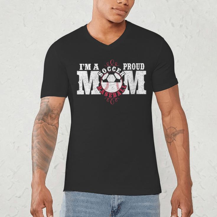 I'm a Proud Soccer Baseball Mom Men's V-Neck T-Shirt