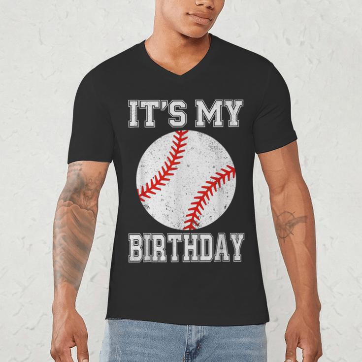It’s My Birthday Baseball Vintage Style Men's V-Neck T-Shirt It’s My Birthday Baseball Vintage Style Men's V-Neck T-Shirt