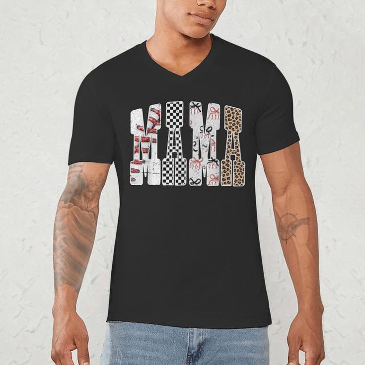 Mama Baseball Season Happy Game Day Trendy Sports Mom Men's V-Neck T-Shirt Mama Baseball Season Happy Game Day Trendy Sports Mom Men's V-Neck T-Shirt