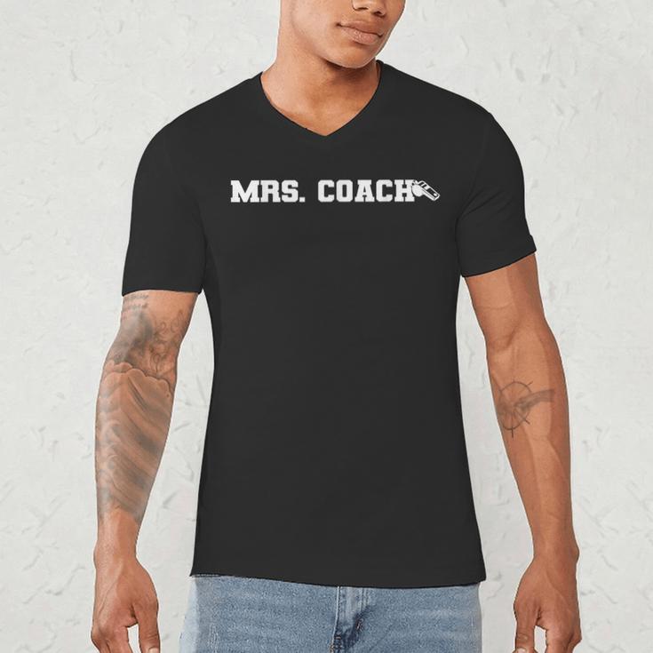 Mrs Coach Football Basketball Baseball Coach Wife Men's V-Neck T-Shirt Mrs Coach Football Basketball Baseball Coach Wife Men's V-Neck T-Shirt
