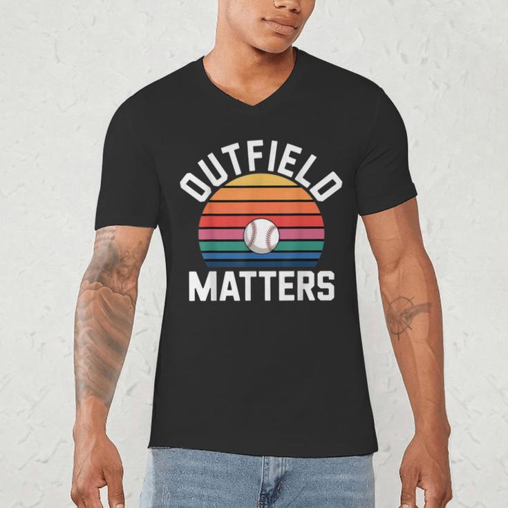 Outfield Matters Baseball Outfielder Athlete Sports Men's V-Neck T-Shirt Outfield Matters Baseball Outfielder Athlete Sports Men's V-Neck T-Shirt