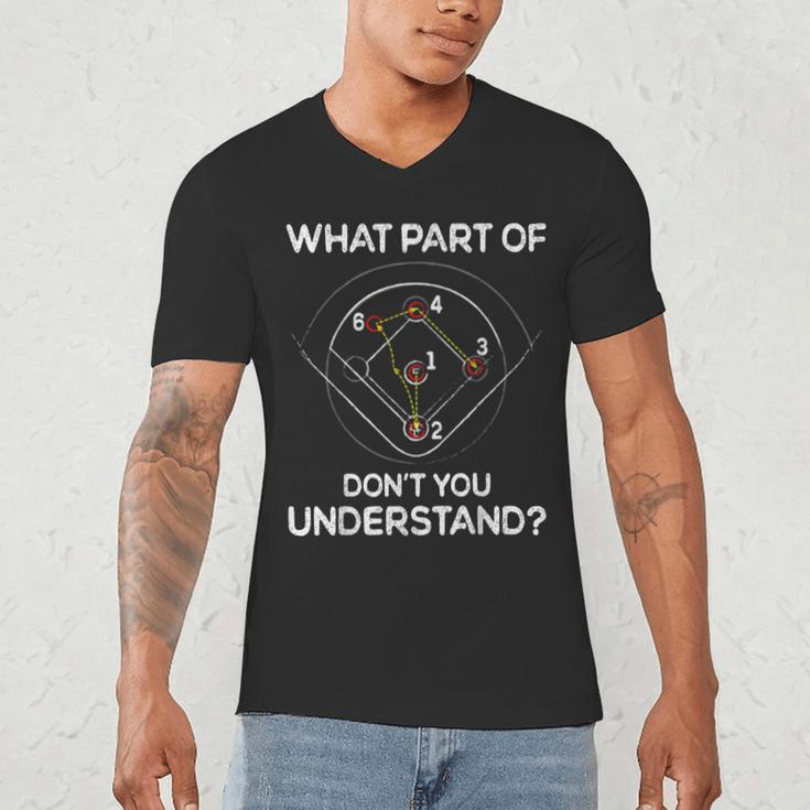 What Part Of Dont You Understand 6432 Baseball Men's V-Neck T-Shirt What Part Of Dont You Understand 6432 Baseball Men's V-Neck T-Shirt