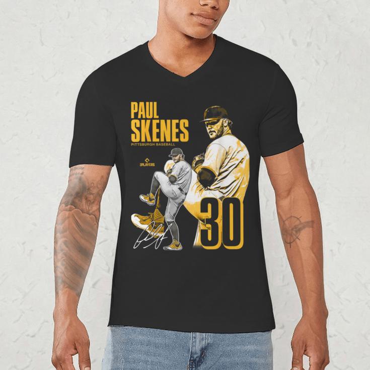 Paul Skenes Pittsburgh MLB Baseball Players MLBPSK304N Men's V-Neck T-Shirt Paul Skenes Pittsburgh MLB Baseball Players MLBPSK304N Men's V-Neck T-Shirt