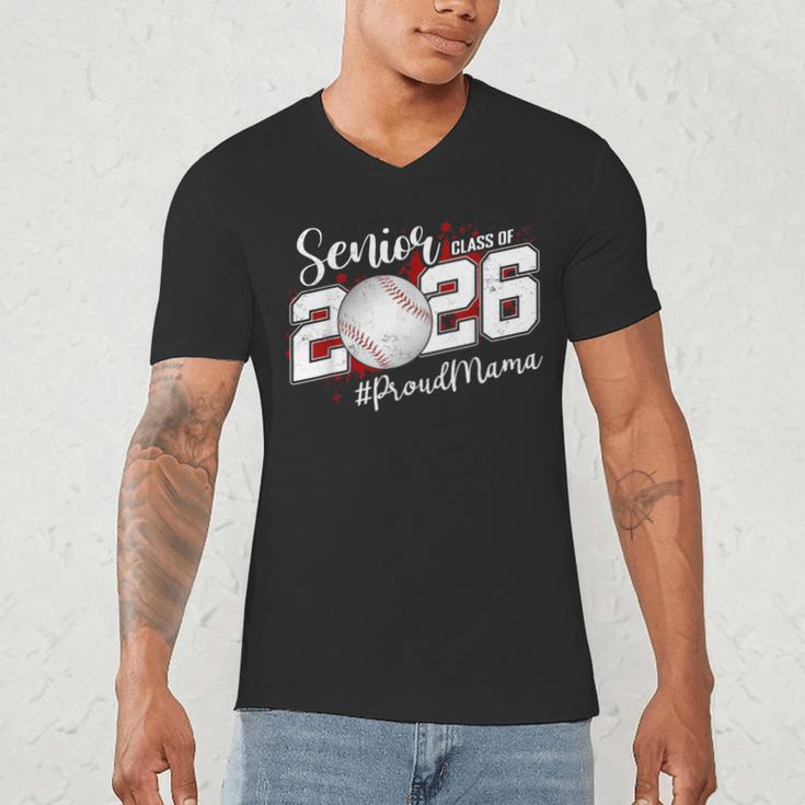 Proud Mama Of A 2026 Senior Baseball Graduation Mom Men's V-Neck T-Shirt Proud Mama Of A 2026 Senior Baseball Graduation Mom Men's V-Neck T-Shirt
