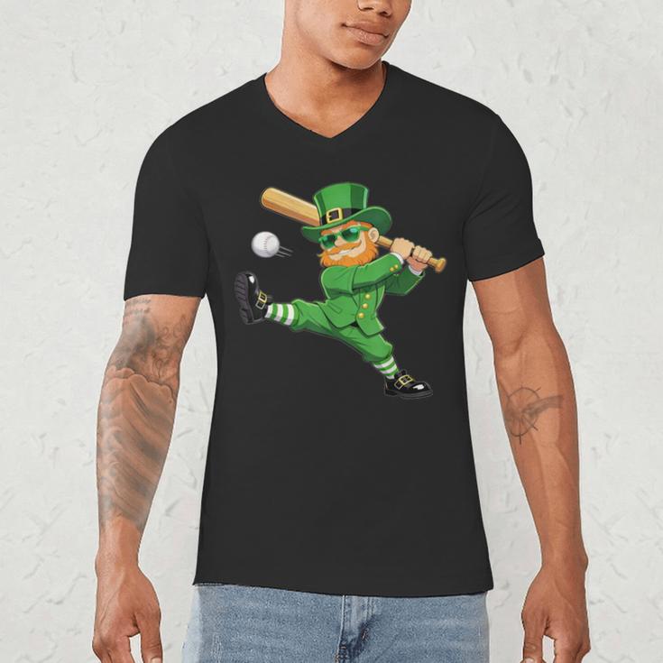Retro Leprechaun Baseball St Patricks Day Sport Men Boy Kids Men's V-Neck T-Shirt Retro Leprechaun Baseball St Patricks Day Sport Men Boy Kids Men's V-Neck T-Shirt