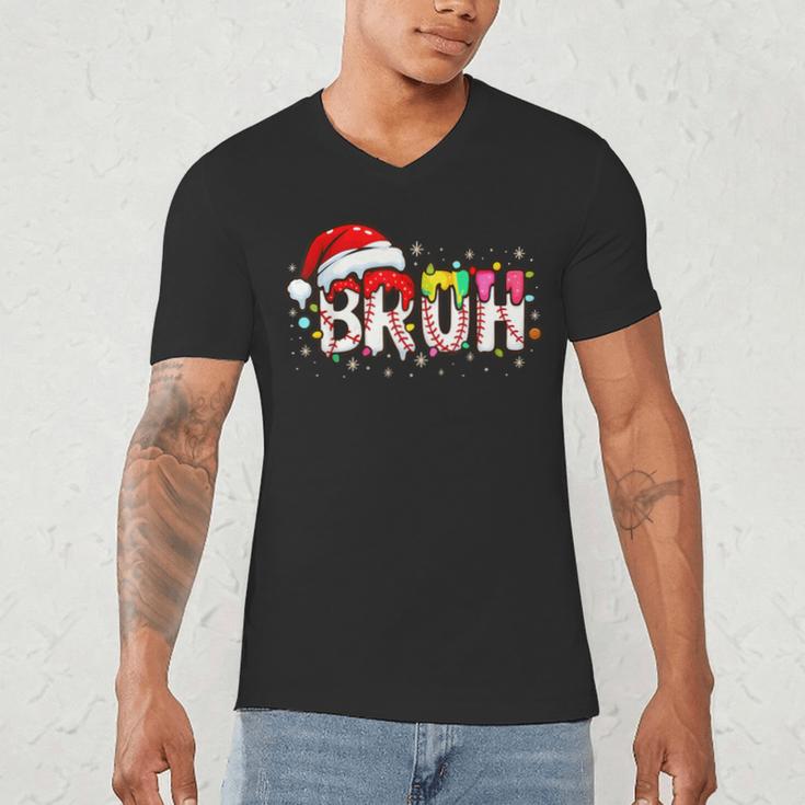 Santa Bruh Baseball Christmas Xmas Meme Pajamas Family Men's V-Neck T-Shirt Santa Bruh Baseball Christmas Xmas Meme Pajamas Family Men's V-Neck T-Shirt
