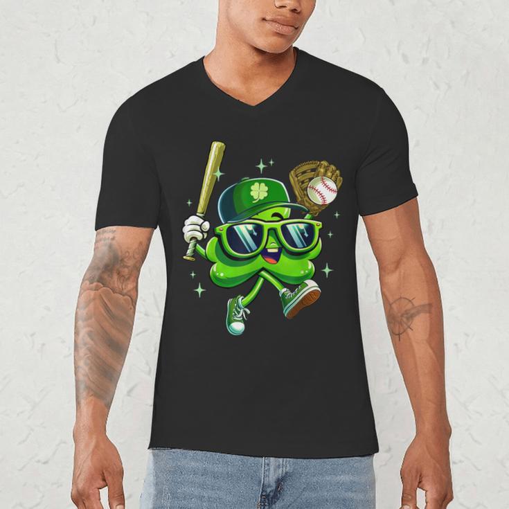 Shamrock Lucky Clover Baseball Patricks Day Family Matching Men's V-Neck T-Shirt Shamrock Lucky Clover Baseball Patricks Day Family Matching Men's V-Neck T-Shirt