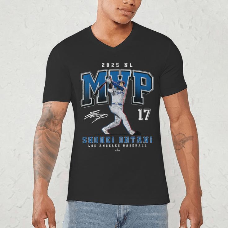 Shohei Ohtani 2025 NL MVP Los Angeles Baseball MLBPA Men's V-Neck T-Shirt Shohei Ohtani 2025 NL MVP Los Angeles Baseball MLBPA Men's V-Neck T-Shirt