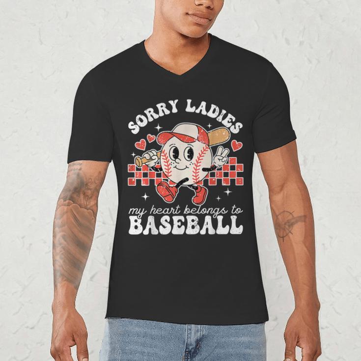Sorry Ladies My Heart Belongs To Baseball Boy Kids Men's V-Neck T-Shirt