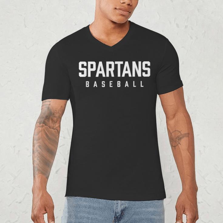 Spartans Baseball Inspired Men's V-Neck T-Shirt Spartans Baseball Inspired Men's V-Neck T-Shirt