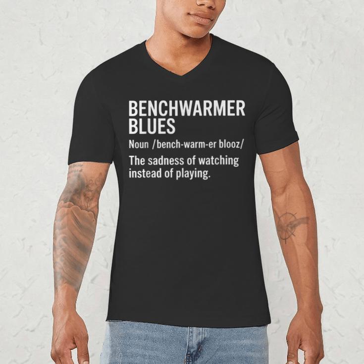 Sport Definition Baseball Soccer Benchwarmer Blues Men's V-Neck T-Shirt