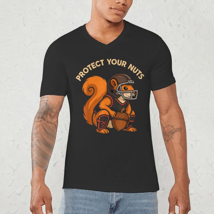 Squirell Baseball Catcher Player Joke Tee Protect Your Nuts Men's V-Neck T-Shirt Squirell Baseball Catcher Player Joke Tee Protect Your Nuts Men's V-Neck T-Shirt