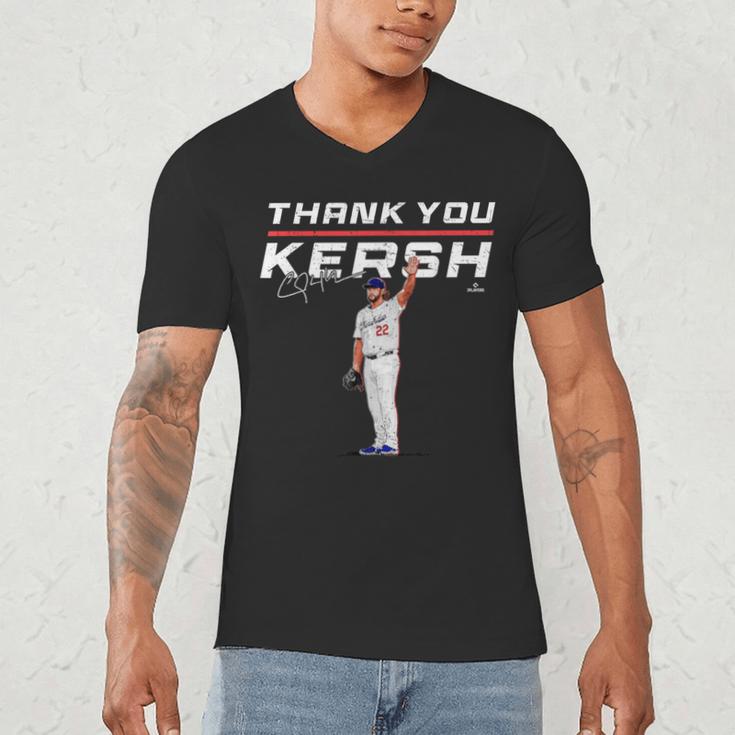 Thank You Kersh Clayton Kershaw Los Angeles Baseball MLBPA Men's V-Neck T-Shirt Thank You Kersh Clayton Kershaw Los Angeles Baseball MLBPA Men's V-Neck T-Shirt