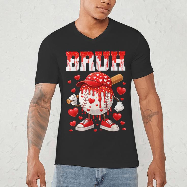 Valentines Day Baseball Drip Boys Bruh Ice Cream Toddler Kid Men's V-Neck T-Shirt Valentines Day Baseball Drip Boys Bruh Ice Cream Toddler Kid Men's V-Neck T-Shirt