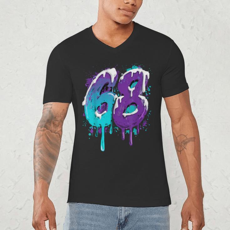 Vintage Baseball 68 Number Men's V-Neck T-Shirt Vintage Baseball 68 Number Men's V-Neck T-Shirt