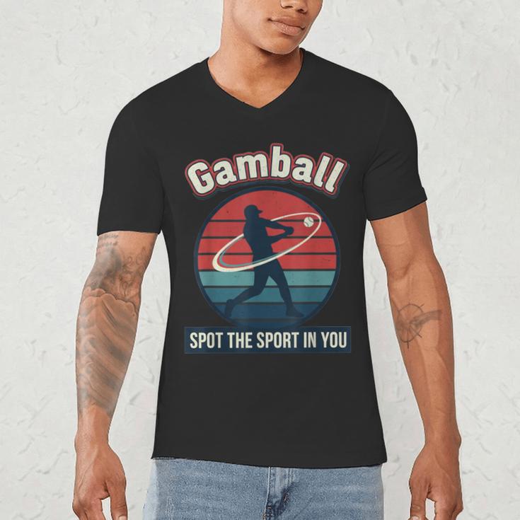Vintage Baseball Batter Retro Sports Circle Graphic Men's V-Neck T-Shirt Vintage Baseball Batter Retro Sports Circle Graphic Men's V-Neck T-Shirt