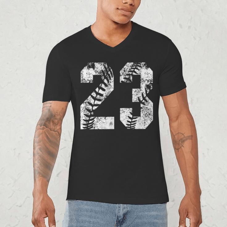 Vintage Baseball Number 23 Jersey Player Uniform Men's V-Neck T-Shirt Vintage Baseball Number 23 Jersey Player Uniform Men's V-Neck T-Shirt