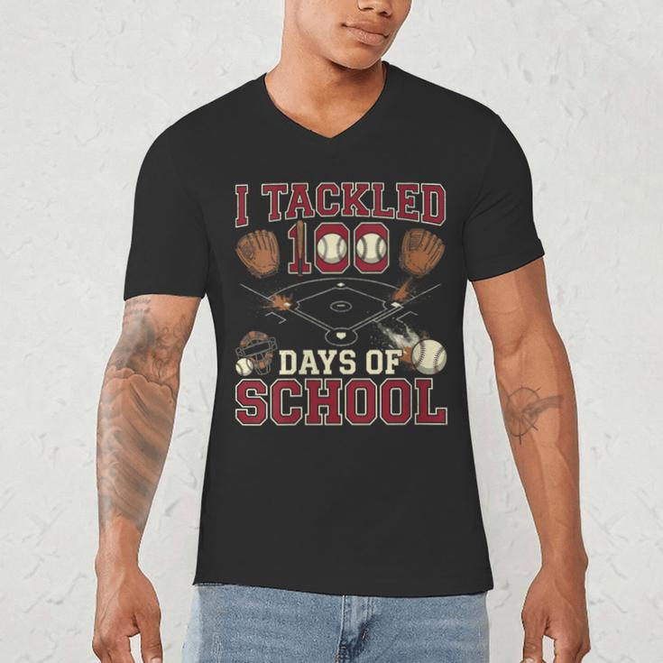 Women's 100 Days Of School Boys Kids Baseball Men's V-Neck T-Shirt