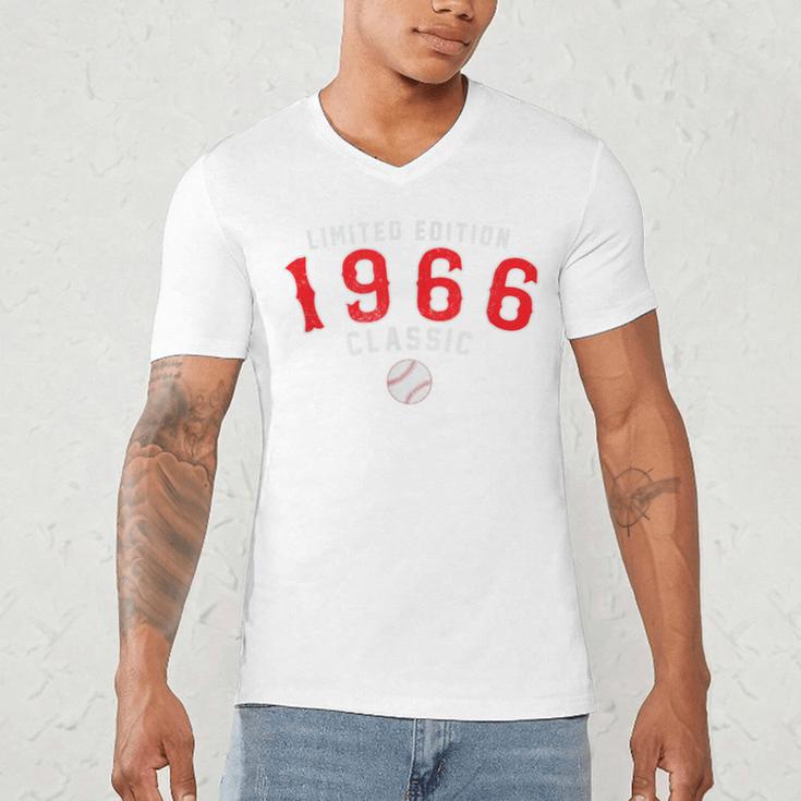 60 Year Old 1966 Classic Baseball 60th Birthday Men's V-Neck T-Shirt