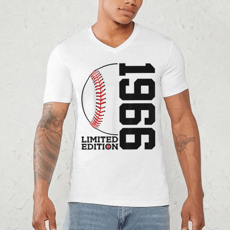 60th Birthday Baseball Limited Edition 1966 Men's V-Neck T-Shirt 60th Birthday Baseball Limited Edition 1966 Men's V-Neck T-Shirt