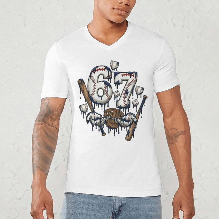 67 Baseball Six Seven Baseball 6 7 Kids Boys Girls Premium Tri-Blend Men's V-Neck T-Shirt 67 Baseball Six Seven Baseball 6 7 Kids Boys Girls Premium Tri-Blend Men's V-Neck T-Shirt
