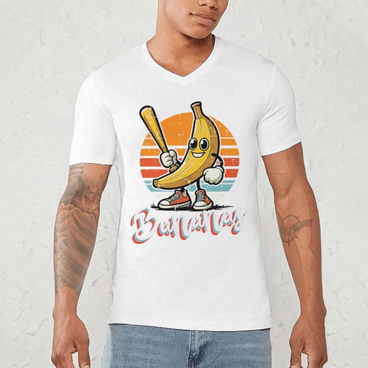 Bananas Baseball Sunset Retro Fruit Sports Boys Kids Men Premium Tri-Blend Men's V-Neck T-Shirt Bananas Baseball Sunset Retro Fruit Sports Boys Kids Men Premium Tri-Blend Men's V-Neck T-Shirt