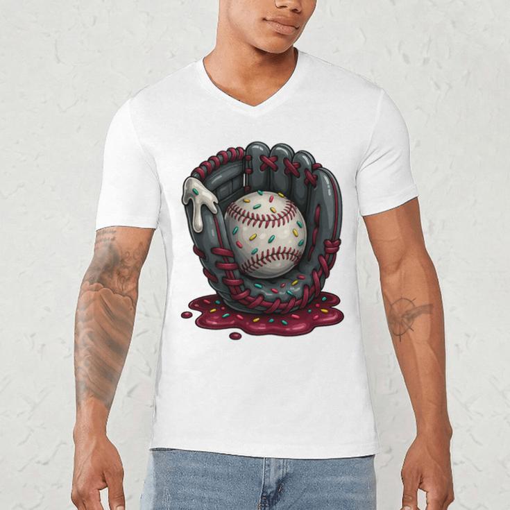 Baseball Drip Team For Boys And Girls Ice Cream Cool Premium Tri-Blend Men's V-Neck T-Shirt